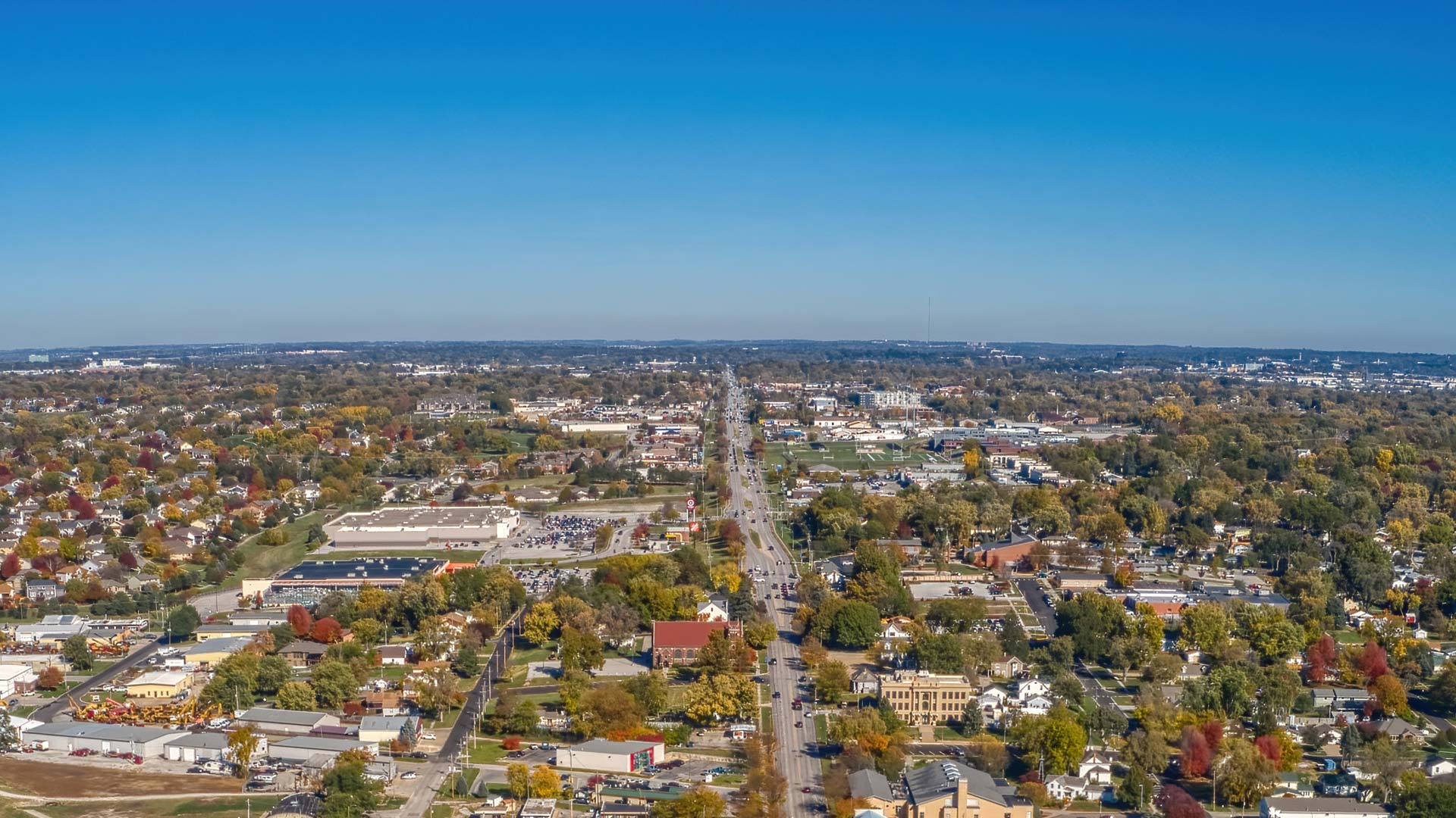Aerial shot of Omaha, NE.