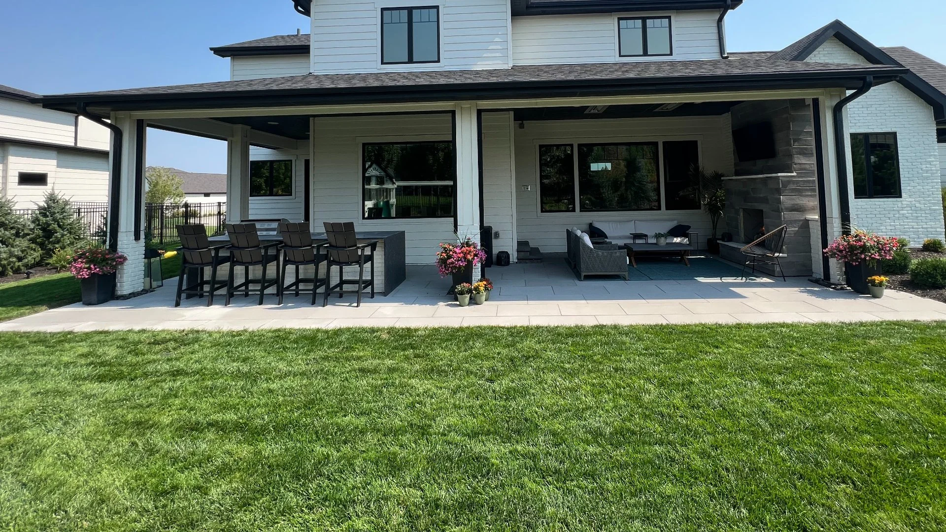 Our client's recently installed outdoor living space in Bellevue, NE.