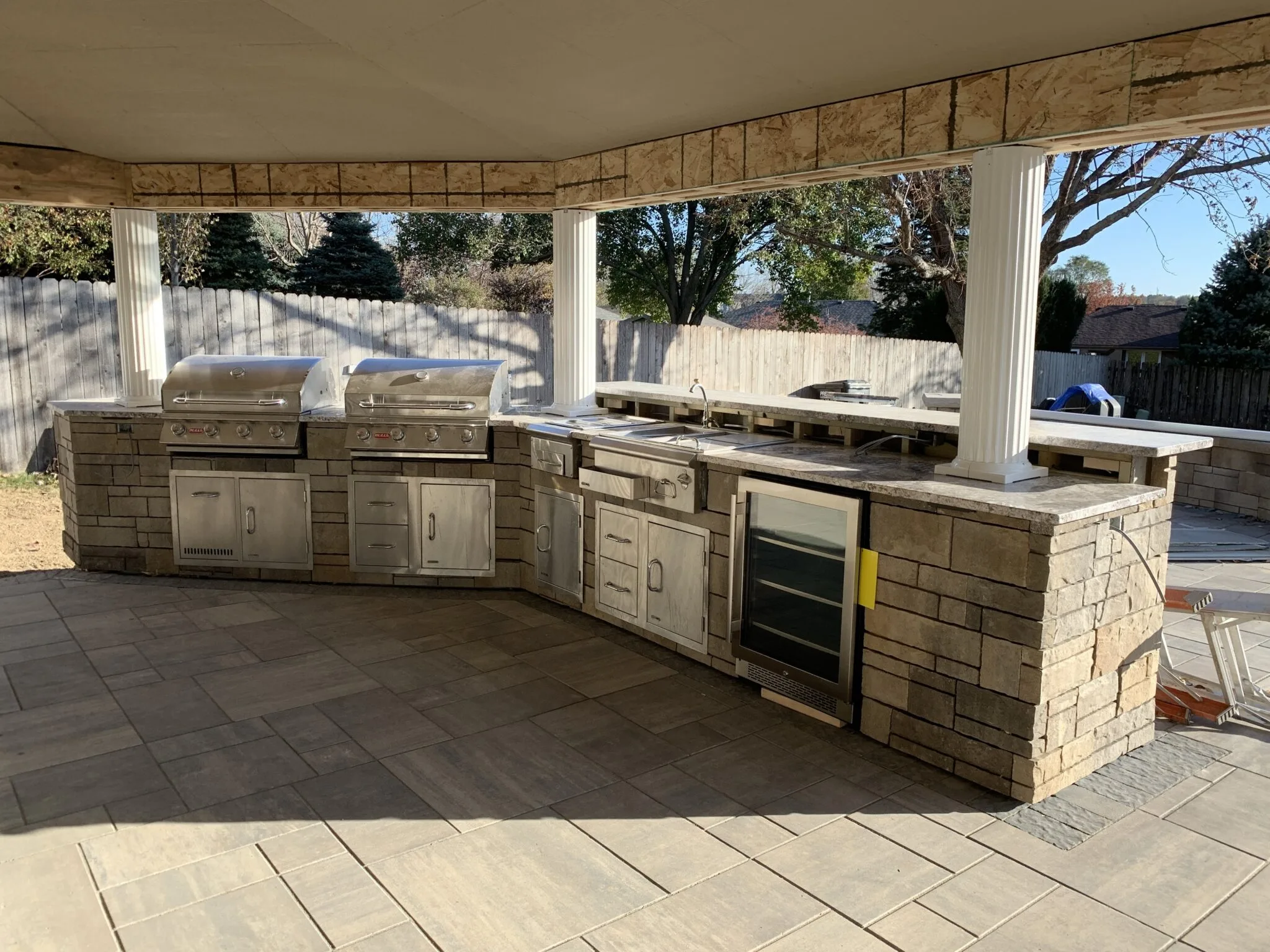 Outdoor kitchen installed.
