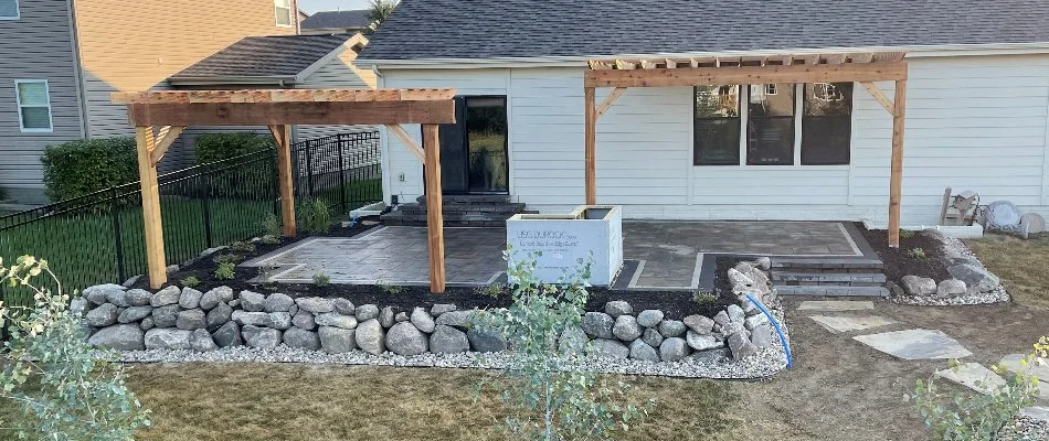 Patio with pergola in Omaha, NE.