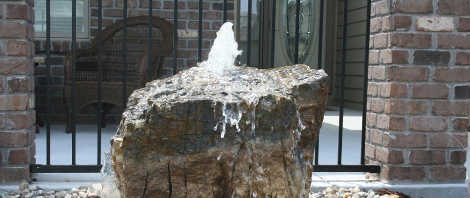 Bubbler water feature installed in front in Omaha, NE.