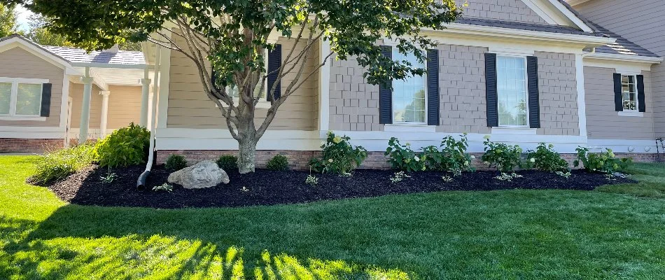 Landscape bed on the side of a house in Fort Calhoun, NE.