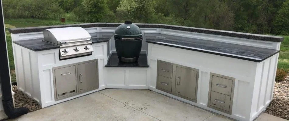 Outdoor kitchen on a property in Omaha, NE.
