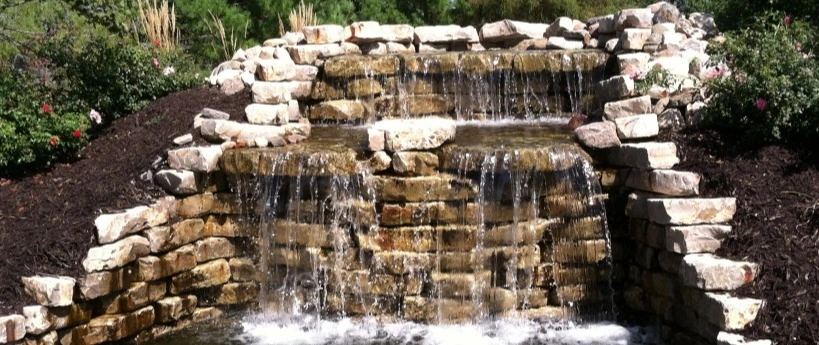 Bubbler water feature installed in front in Omaha, NE.